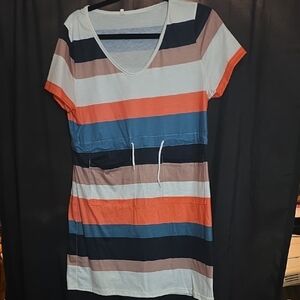 Striped V-Neck Dress